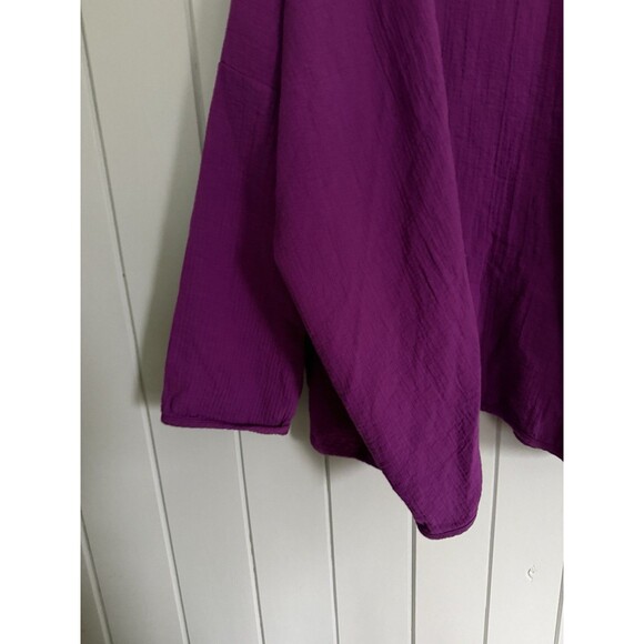 April Meets October Open Front Wrap Cardigan One Size Purple Gauze Minimalist - Picture 9 of 9